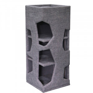 ПР0050040 Когтеточка для кошек Tower 41х41х100см серая Foxie