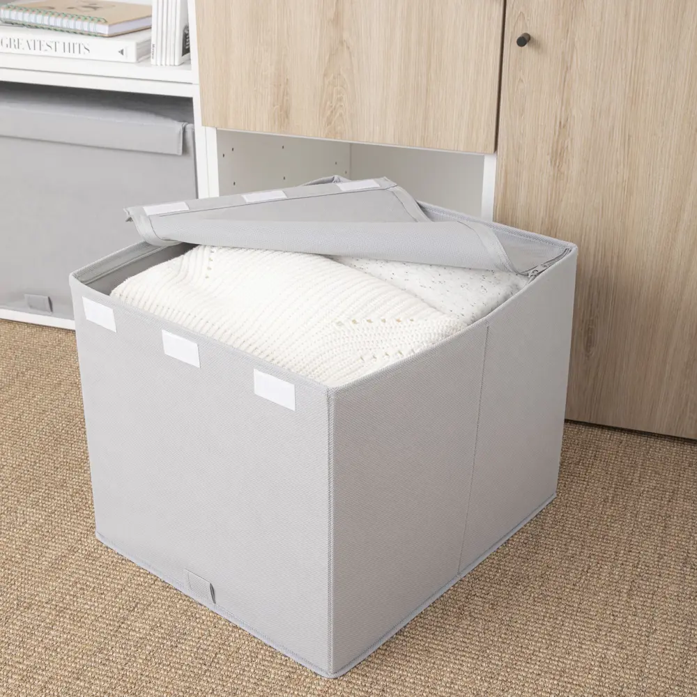 Короб с крышкой Spaceo Granit 3, 360x330x420 мм, 49 л, нетканый, цвет серый 82319119 STLM-2196359 - Вид №5