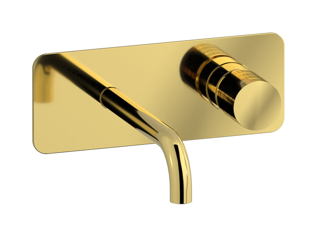 Встроенный в стену смеситель для раковины на 2 отверстия в комплекте с донным клапаном WE ARE IB vn394cf Gold Vinile