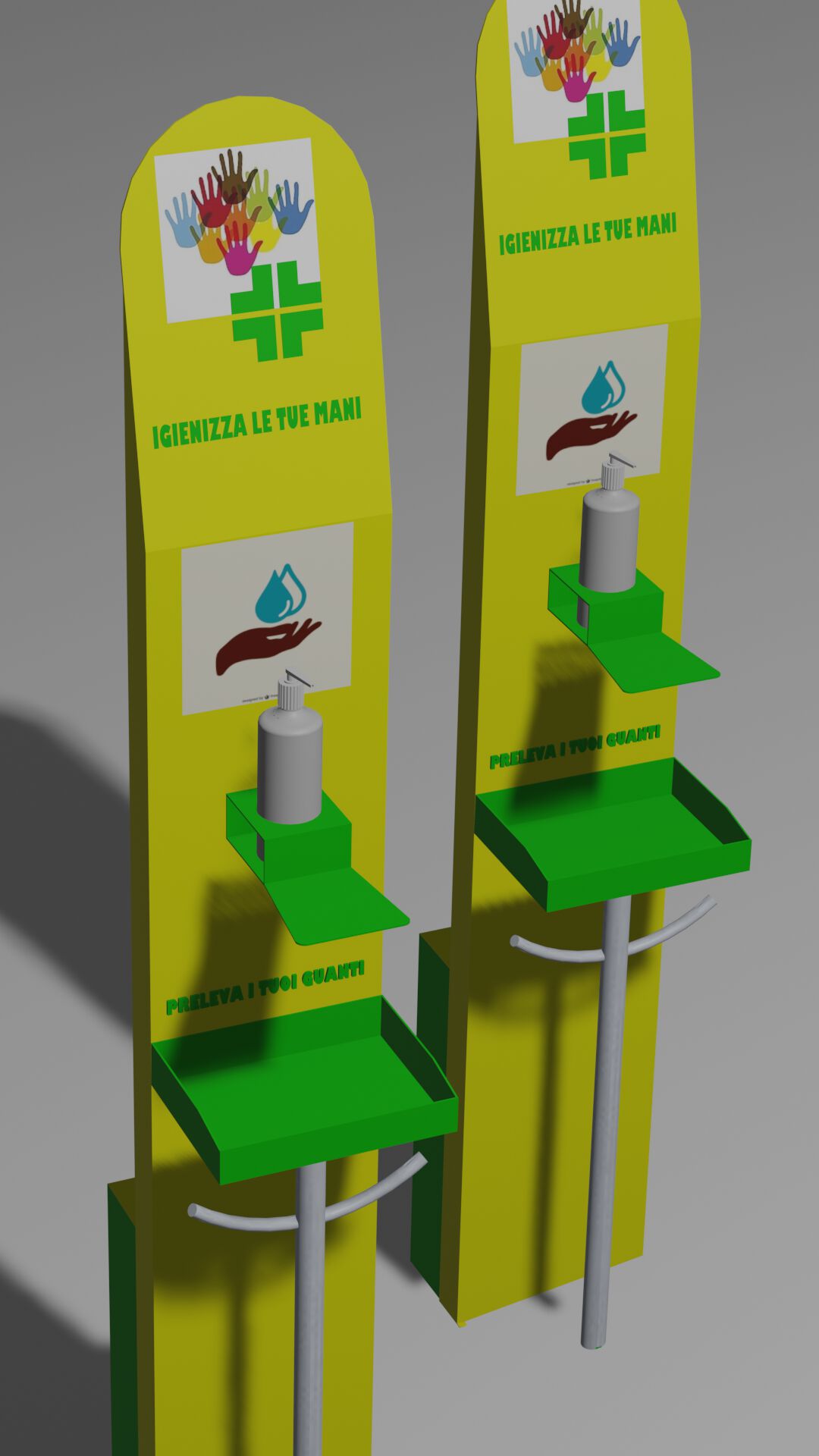 Металлический дезинфицирующий дозатор геля CITYSì MINOSTAND ARCH-00082455 - Вид №3