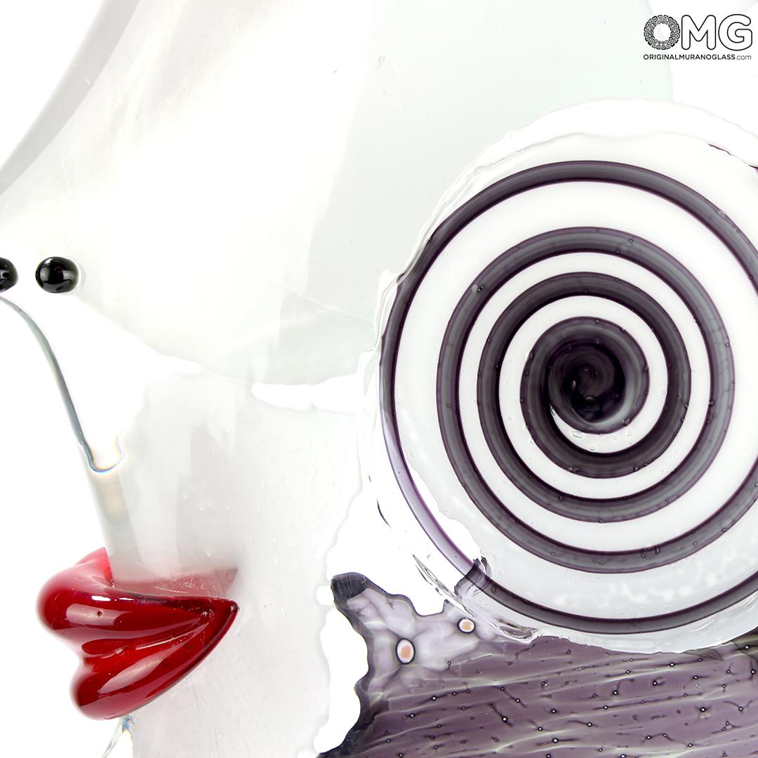 4699 ORIGINALMURANOGLASS Скульптура Голова Женщины - Pop Art - Original Murano Glass OMG 34 см PICASSO - Вид №1