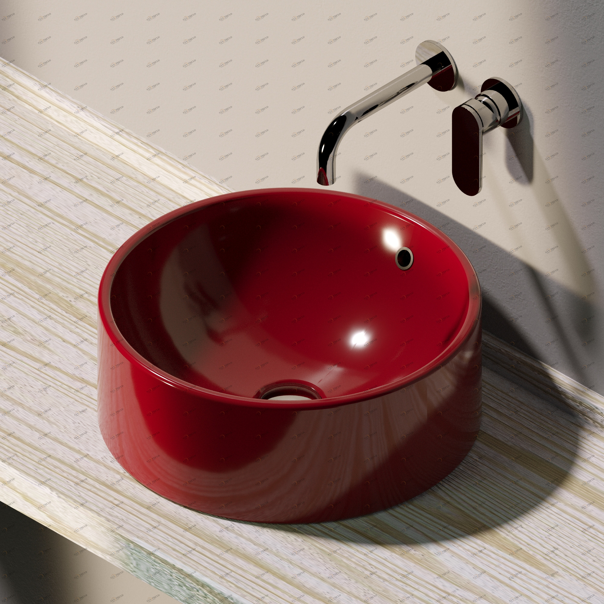 505042C3011 Накладная раковина на столешницу  круглая Ceramica Flaminia Twin