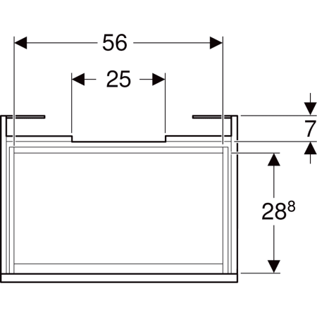 501.909.00.1 Шкафчик для раковины Geberit Renova Plan, с одним выдвижным ящиком и одним внутренним выдвижным ящиком Geberit  - Вид №40