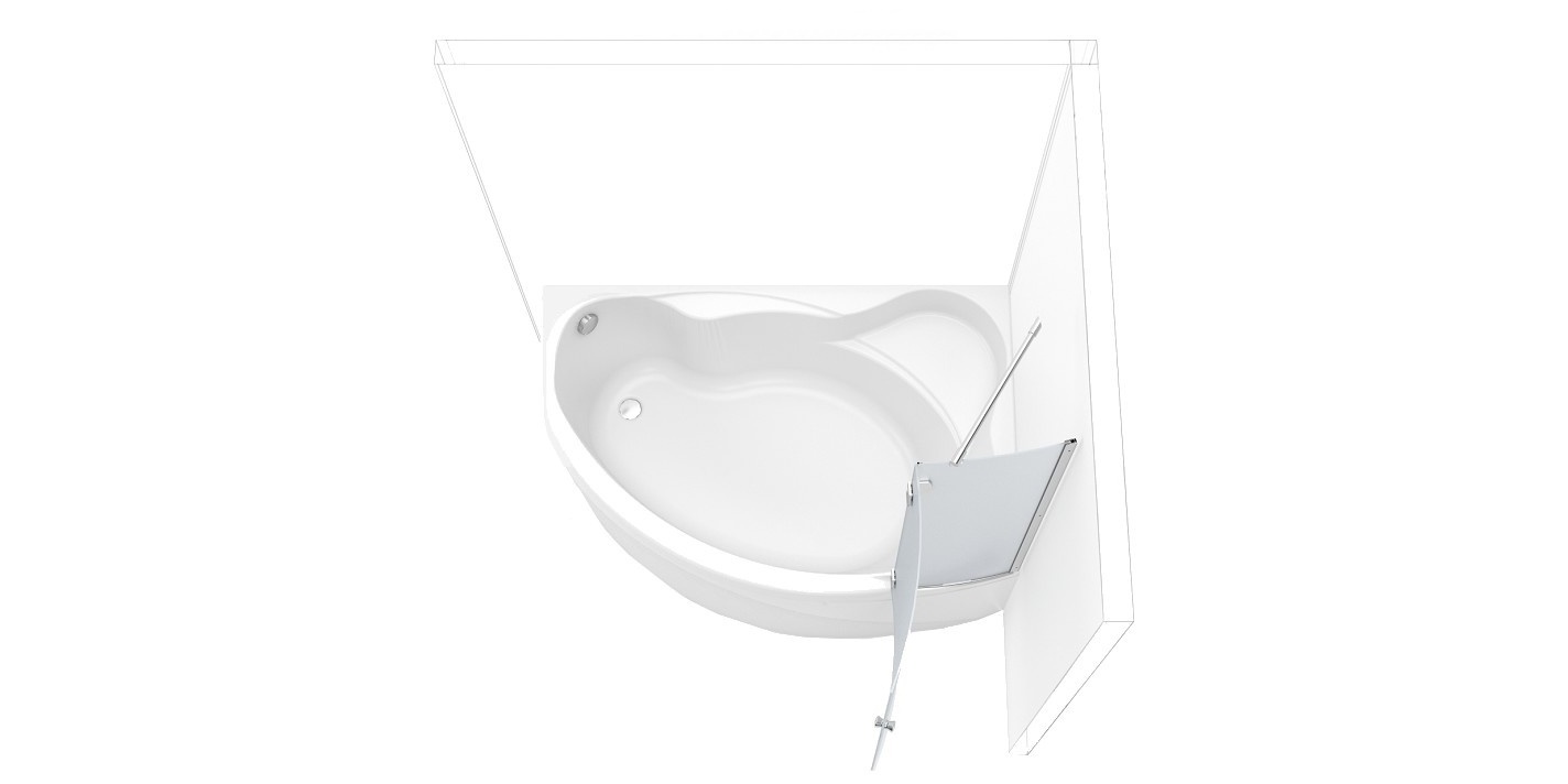 174016 Душевое ограждения на борт вынны Aquanet Россия AQ2 - Вид №3