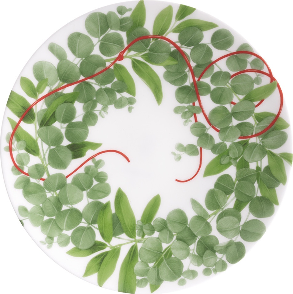 10640780 Taitu Тарелка закусочная Taitu "Красная нить" 23см Фарфор костяной 