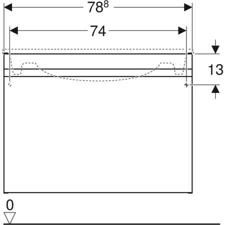 869560000 Шкафчик для встраиваемой раковины Geberit Renova Plan, с одним выдвижным и одним внутренним выдвижным ящиком Geberit  - Вид №30