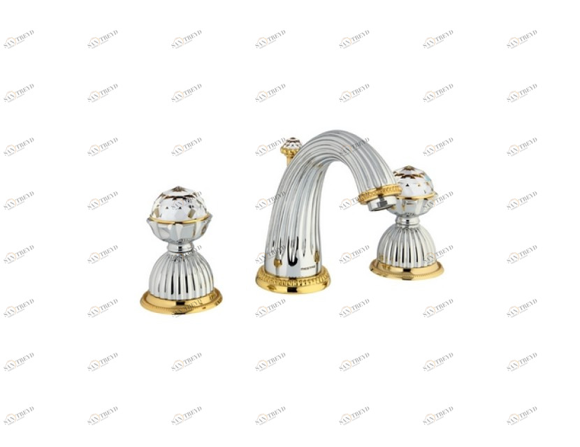 033201.000.50 Раковина с тремя отверстиями и кристаллами Swarovski Яркий хром Mestre Artica