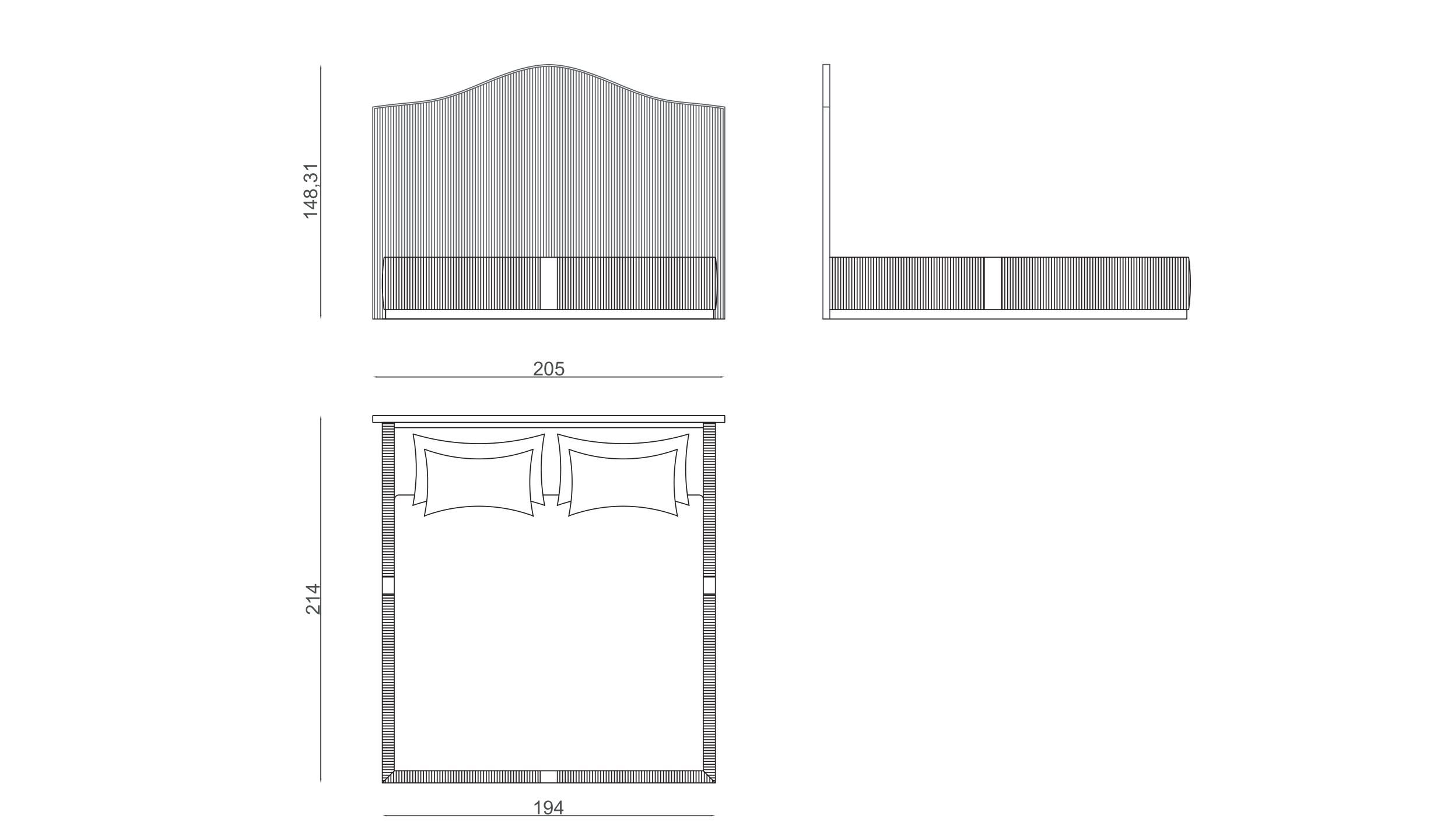 Двуспальная кровать с мягким изголовьем Zebrano Elsiyum ARCH-00143670 - Вид №5