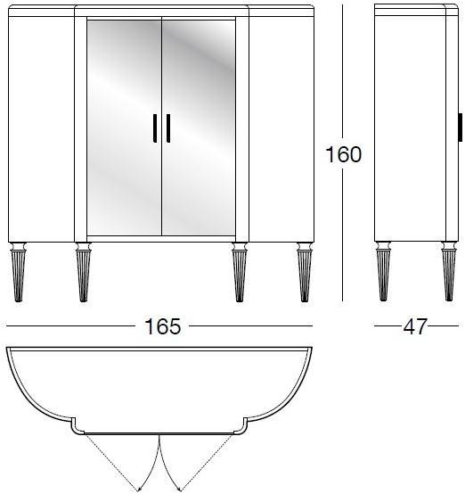Longhi Витрина из кожи с дверцами из закаленного стекла Loveluxe 2015 – regency collection Y 757 - Вид №2