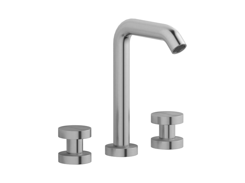 Смеситель для раковины с 3 отверстиями из нержавеющей стали с автоматическим сливом IB ARCH-00072111