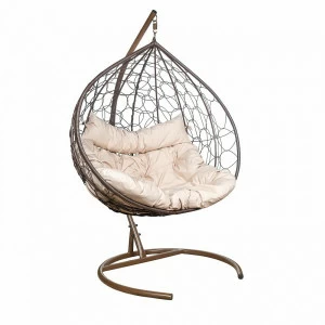 Кресло подвесное из искусственного ротанга бежевое Leset "Бали" IMPEX  00-3967112 Бежевый;коричневый