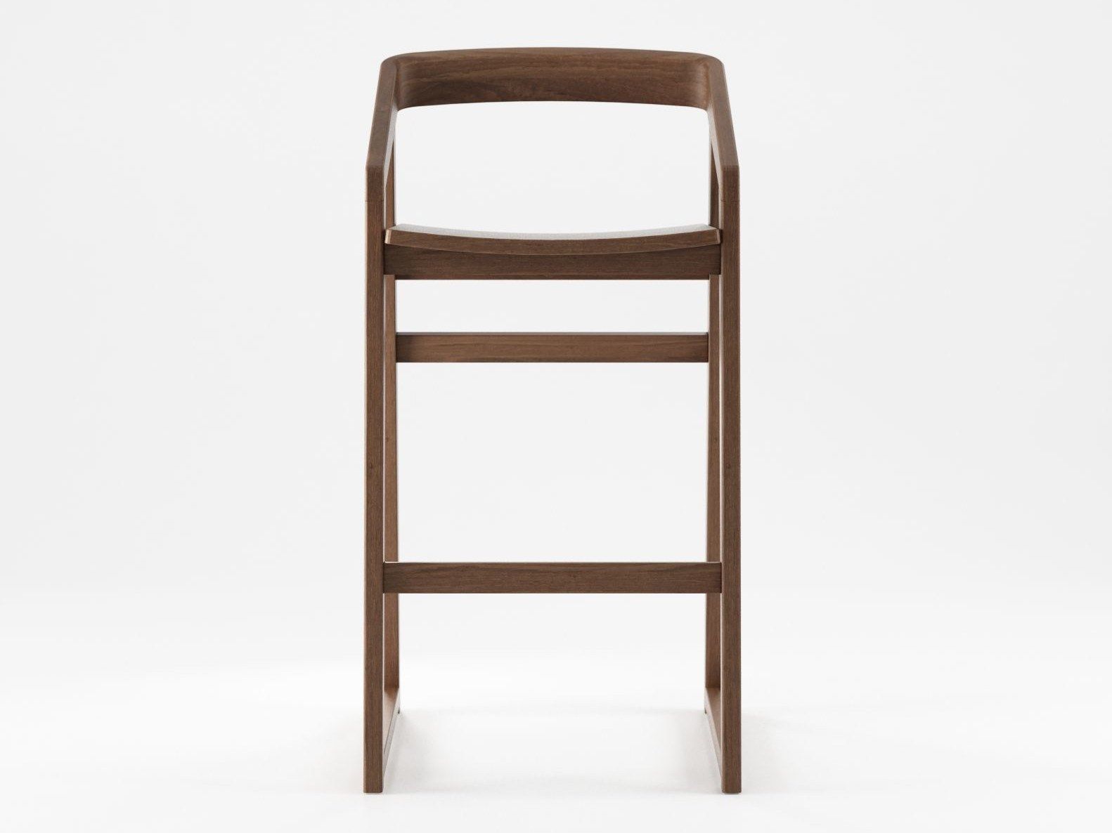 Твердый деревянный барный стул с подставкой для ног KARPENTER Experience ARCH-00141357 - Вид №8