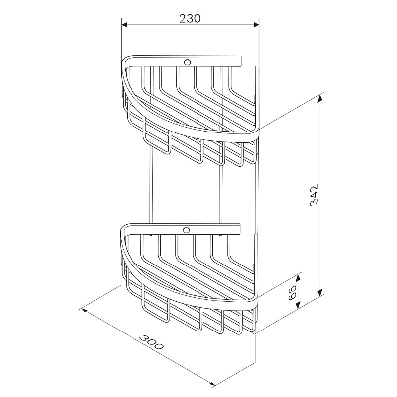 A7452200 Корзина для душа угловая двухъярусная хром AM.PM Sense L  - Вид №6
