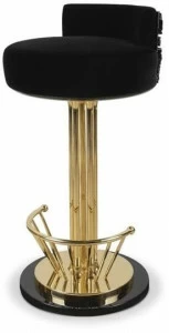 Malabar Высокий табурет, обитый бархатом, с подставкой для ног Pilar