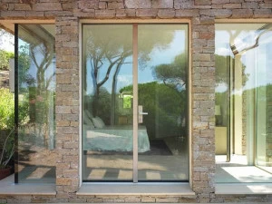 CARMINATI SERRAMENTI Входная дверь из дерева и стекла Skyline system