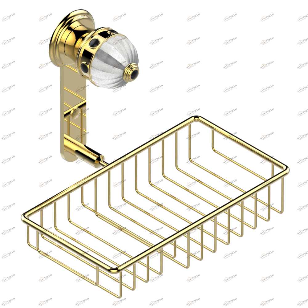 A1M-2620 Полочка комбинированная для мыла и мочалки с фланцем 240 x 130 мм Thg-paris Amboise c чёрным ониксом Золото A1M-2620 CAT.F