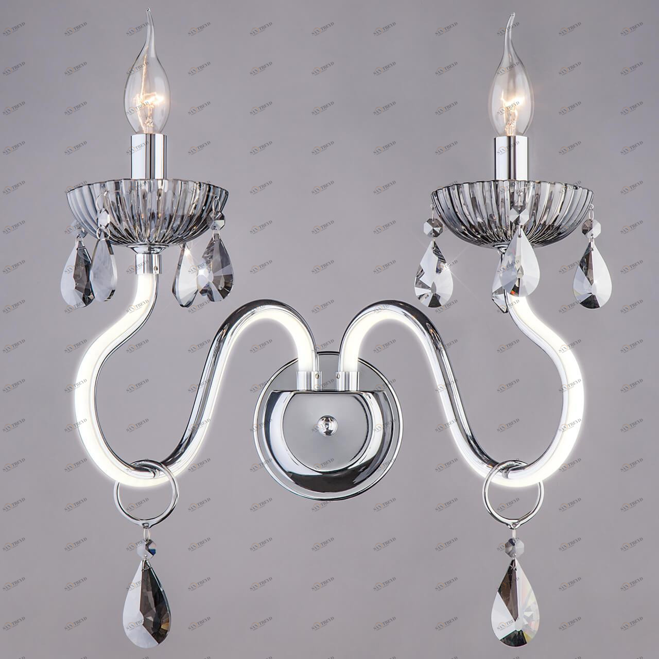 Бра металлическое на 2 лампы серое Strotskis 419/2 BOGATES СВЕЧА 00-3931259 Серый 