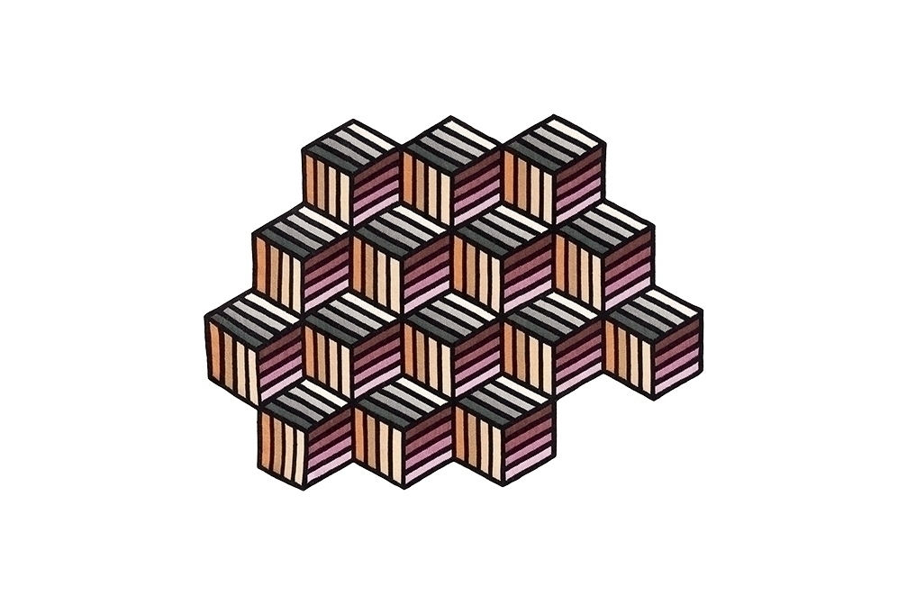 070958 Ковер Hexagon Orange 153x203 GAN Parquet - Вид №1