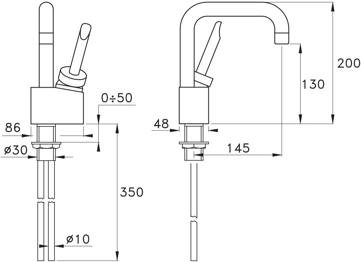 RUBINETTERIE STELLA Смеситель для раковины, однорычажный, с регулируемым изливом Box Art.11cr - Вид №1
