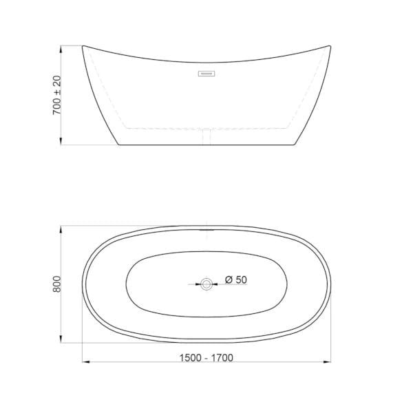 Акриловая овальная ванна Ercos RODI ARCH-00138260 - Вид №3