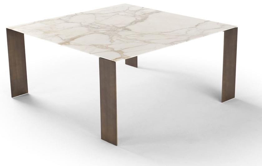 AMURA Квадратный мраморный стол с основанием из листового металла Exilis Am092.t480 - Вид №2