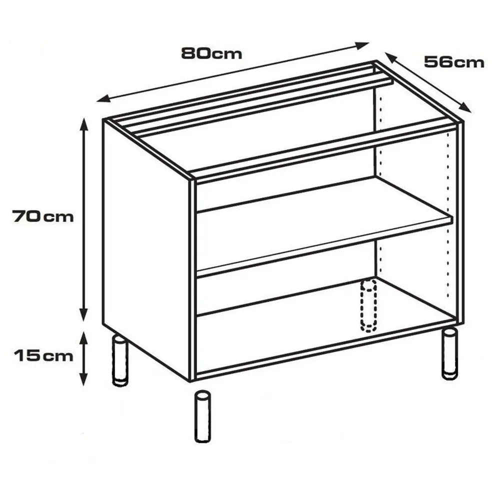Каркас напольный 80x70x56 см, ЛДСП, цвет белый DELINIA STLM-2186073 - Вид №6