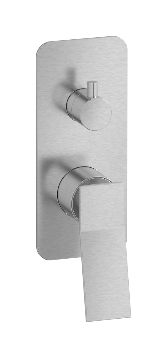 Внешние части встроенного в стену смесителя на 3 потребителя WE ARE IB wa706mb Brushed Nickel Wave