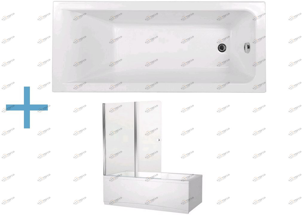 Акриловая ванна Aquanet Bright 180x80 (+ шторка Aquanet Alfa 4 NF6222-pivot) 0023298700196049
