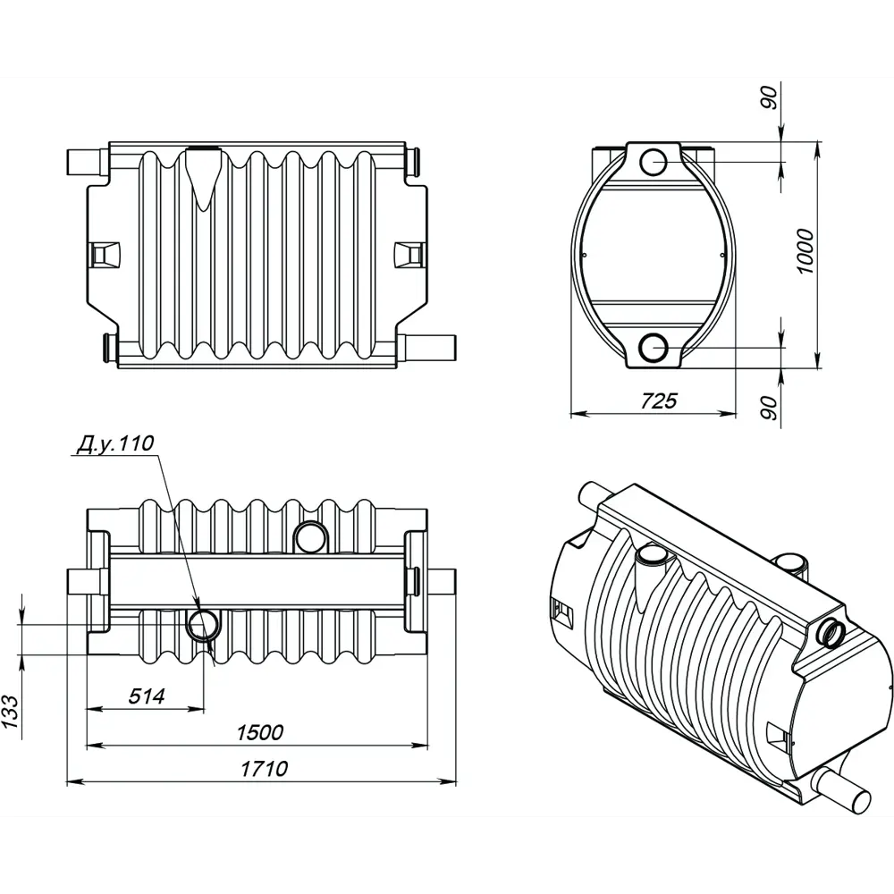 Блок биофильтра Rostok 110 мм 86406300 STLM-2143736 Santreyd  - Вид №1