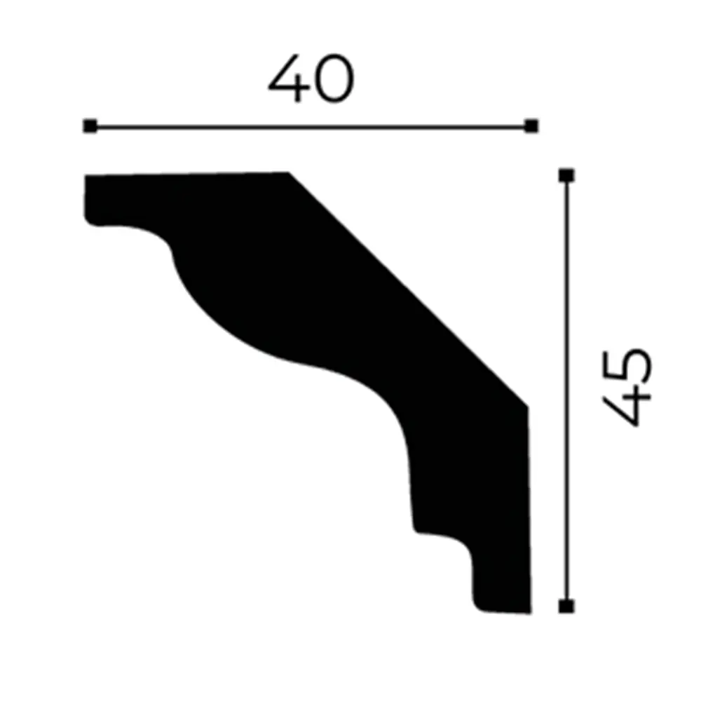 Плинтус потолочный полистирол NMC LX-60 белый 2000x40x45 мм STLM-2002512 - Вид №1