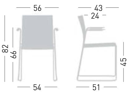 Штабелируемый стул из инженерного пластика с подлокотниками GABER Artesia ARCH-00045506 - Вид №4