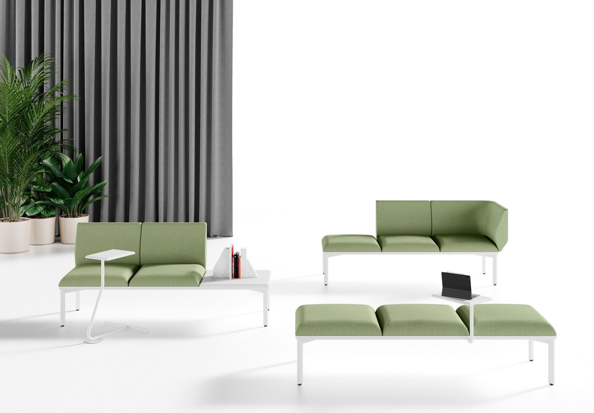 Модульная мягкая скамейка из ткани Las Mobili Divo ARCH-00096255 - Вид №1