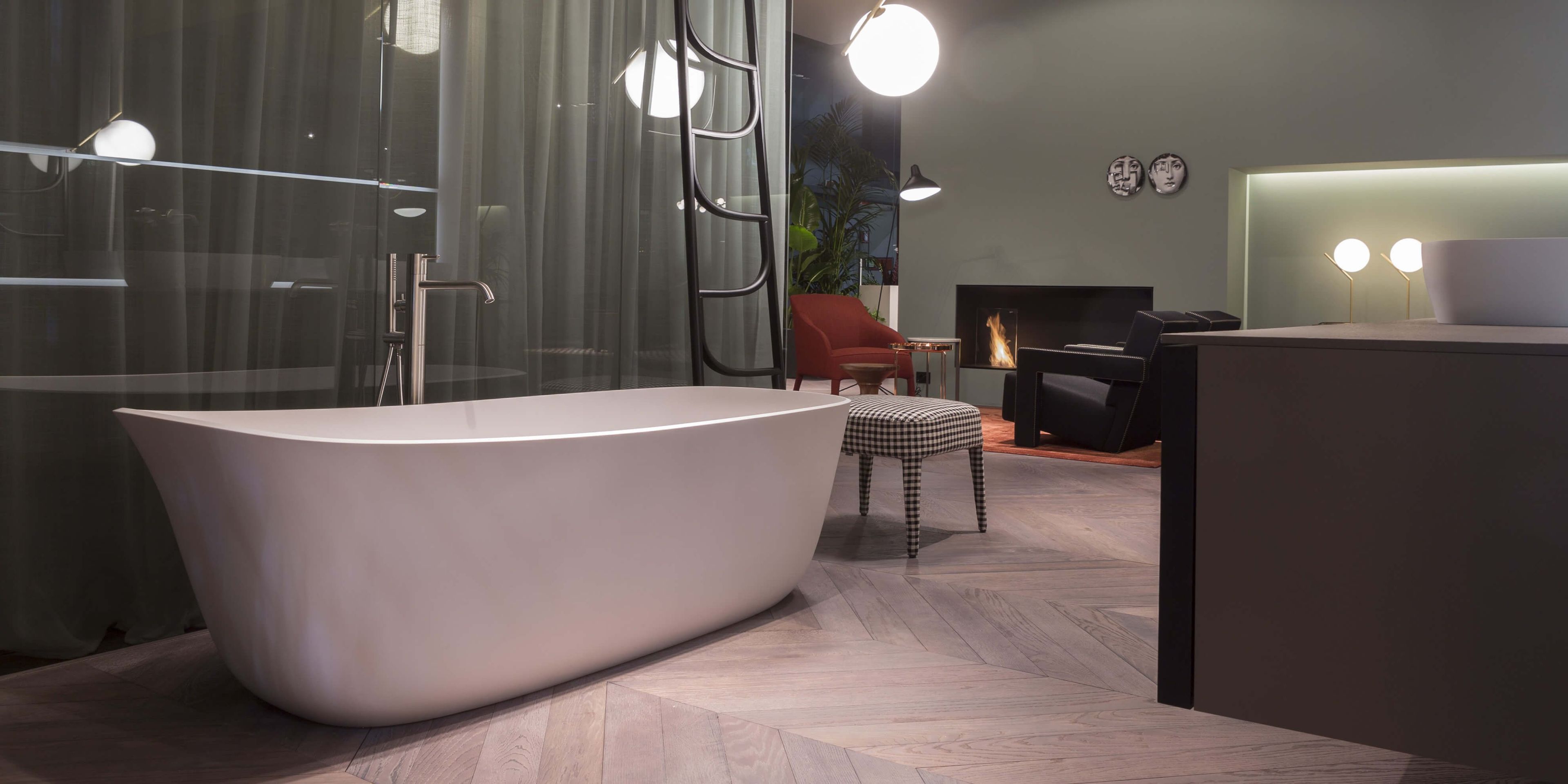 Овальная ванна в центре комнаты в Cristalplant® Antoniolupi DAFNE ARCH-00059045 - Вид №2