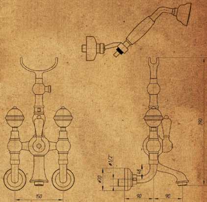 Смеситель MIGLIORE.CRistalia ML.CRS-3702.BR для ванны/душа, бронза  - Вид №2