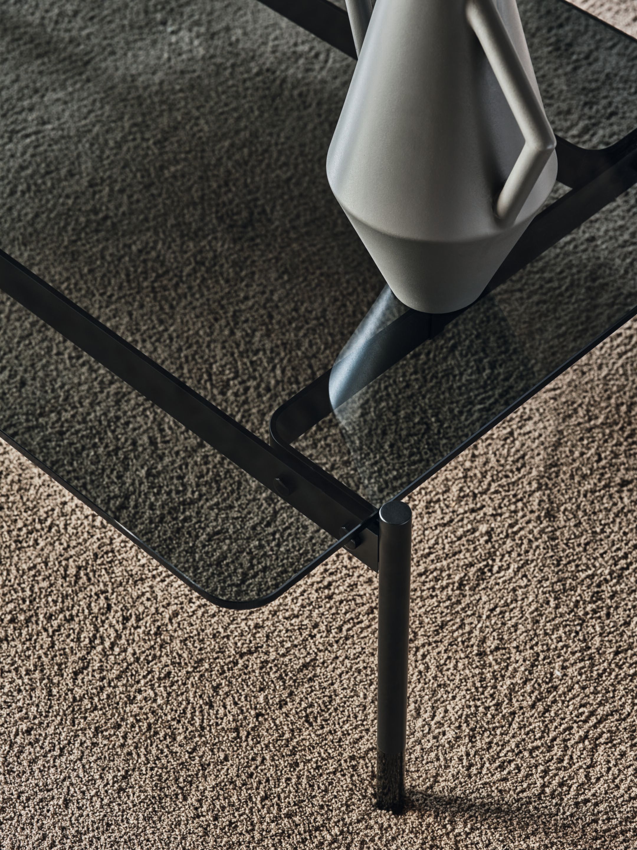 Низкий прямоугольный журнальный столик из стали и хрусталя Bontempi Casa KAROL ARCH-00079010 - Вид №3