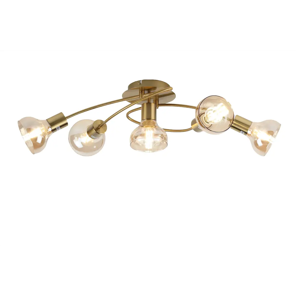 Люстра потолочная Alba D7006-305, 5 ламп, 15 м², цвет золотой/бежевый Rivoli STLM-2026740