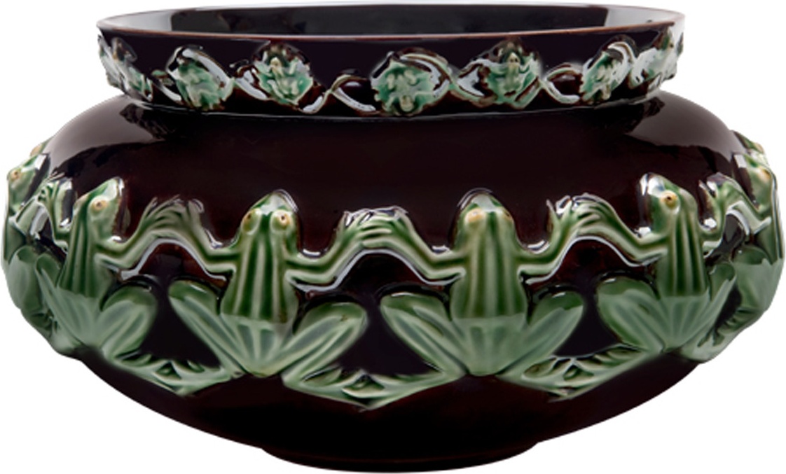 10641749 Bordallo Pinheiro Ваза Bordallo Pinheiro Лягушки 32х18см, керамика, черная Керамика 