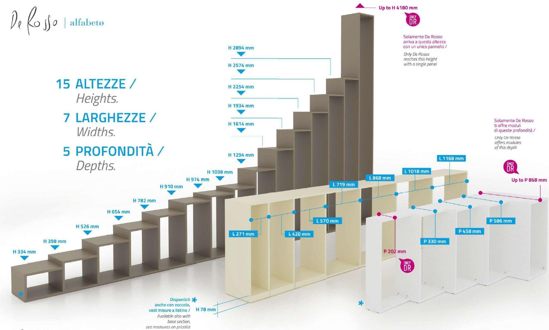 De Rosso Настенный книжный шкаф из пвх на заказ Alfabeto sun-id-1417983 - Вид №10