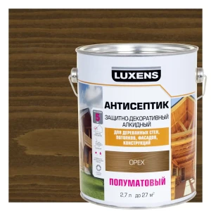 Антисептик Luxens для защиты дерева снаружи, цвет Орех 2.7 л 89345681