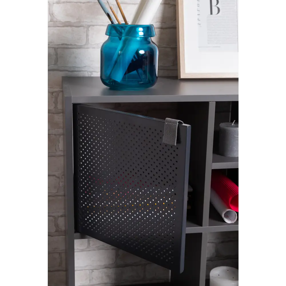 Дверь для стеллажа Spaceo Kub Paris 32x32 см металл цвет черный 82010844 STLM-2097549 - Вид №4