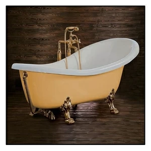 Ванна Akcjum Rectime 160 WR-03-01-BR-B овальная бежевая с золотыми ножками