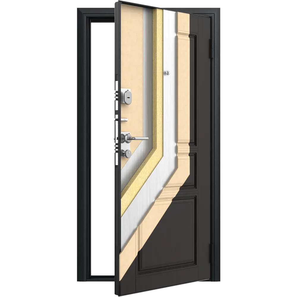 Дверь входная металлическая Премиум New 98x205 см правая белый с зеркалом DOORHAN STLM-2141398 - Вид №2