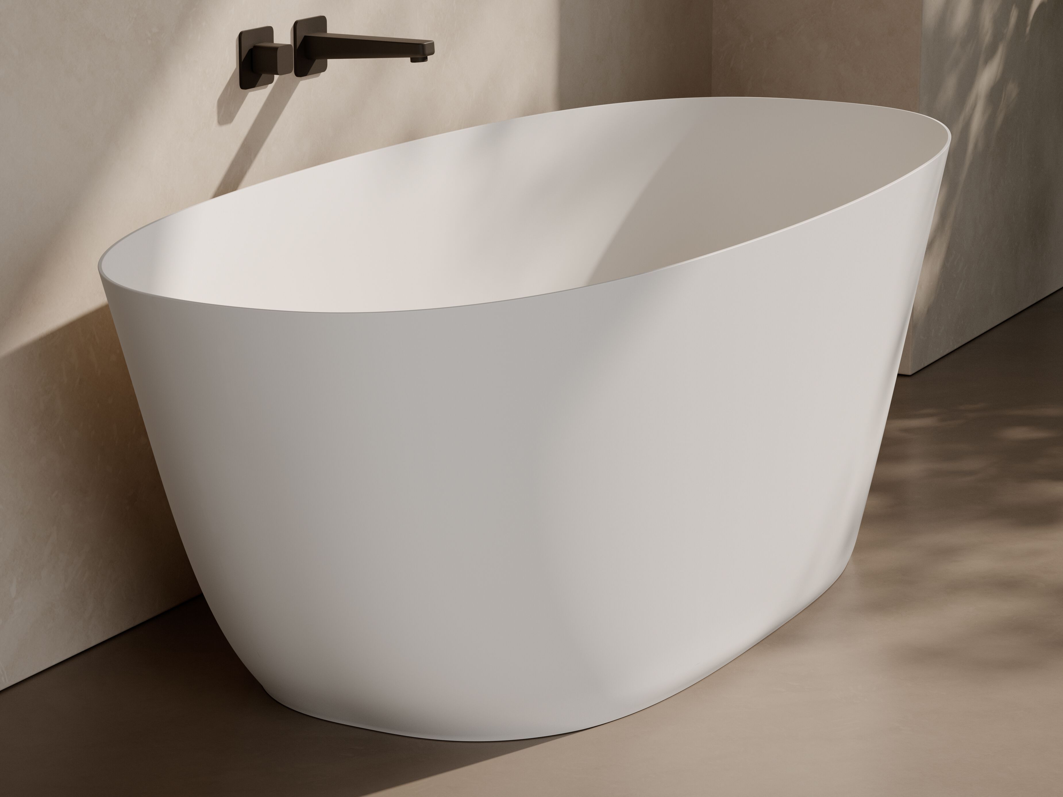 Овальная ванна в центре комнаты в твердой поверхности Ceramica Globo XENIA ARCH-00026989 - Вид №1