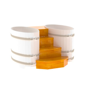 2328 Подиум на 2 купели 0,69х1,31 СЛ натуральный Alyarus