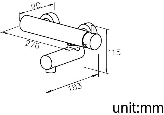 JUSTIME Смеситель для ванны из хромированной латуни с регулируемым изливом Still one 6771-w0-80cp - Вид №1