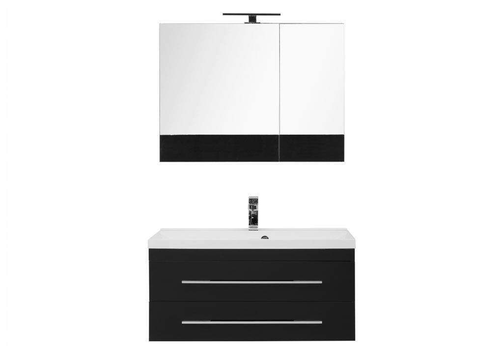 Комплект мебели для ванной Aquanet Верона NEW 90 черный (подвесной 2 ящика) 00230313 - Вид №2