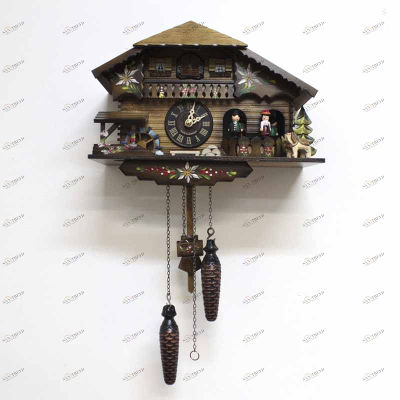 Часы настенные темно-коричневые с кукушкой Sars 8M SARS ДИЗАЙНЕРСКИЕ 00-3967468 Коричневый 