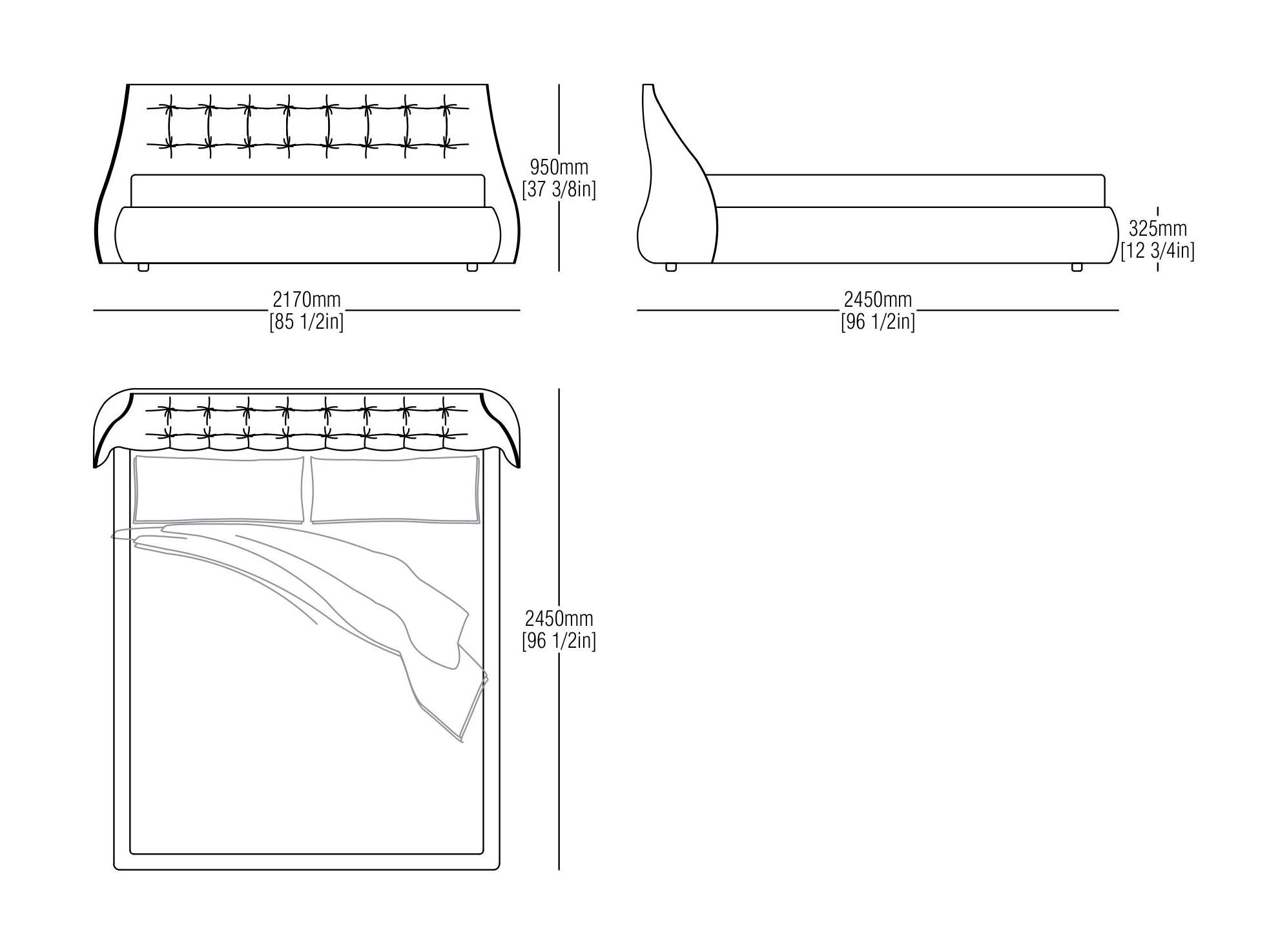 Кожаная мягкая двуспальная кровать MisuraEmme SUMO ARCH-00054917 - Вид №5
