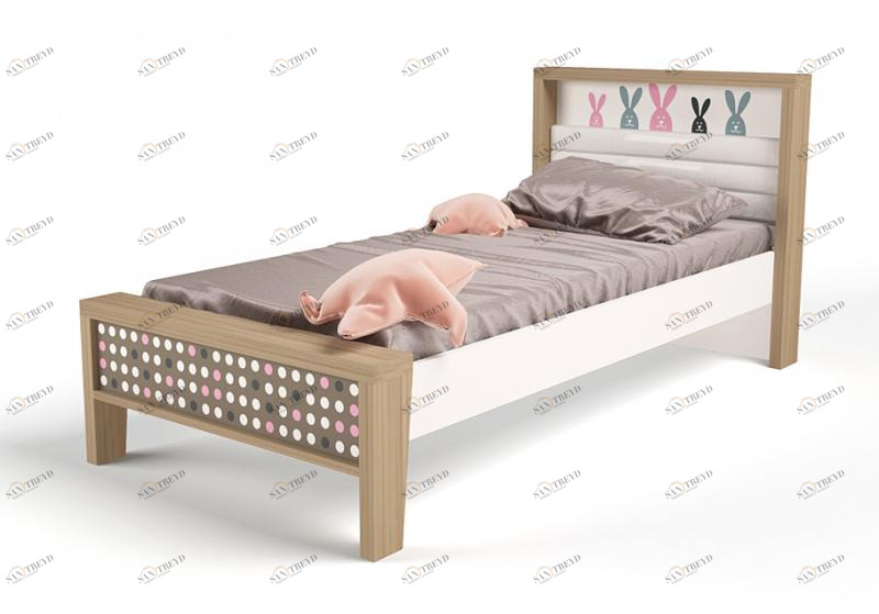 Кровать ABC-KING 190х120 №1MIX BUNNY №1 (розовый) 4631147961693