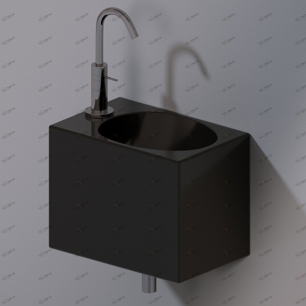 L311T0R1V1.104 Подвесная раковина настенная прямоугольная A. e T. Italia IDEA черная AeT ITALIA